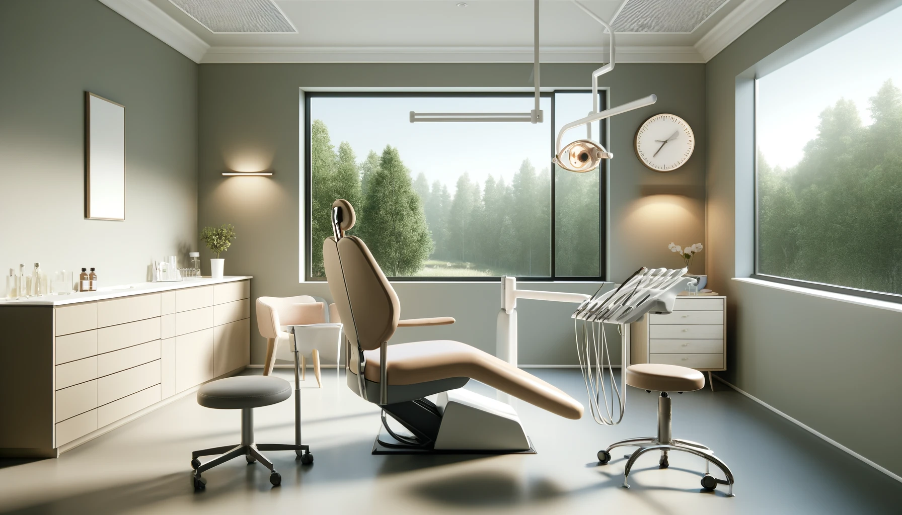 Moderne tannlegekontor i Skandinavia med minimalistisk design, egnet for akutt tannbehandling tannkjøttet ofte være tilstrekkelig tannen ikke må trekkes