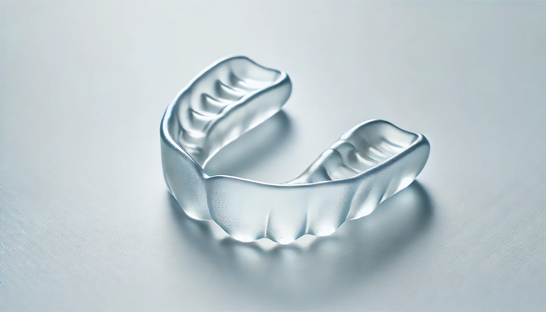 Snorkeskinne plassert på en ren hvit overflate, med detaljer som viser dens gjennomsiktige og buede design