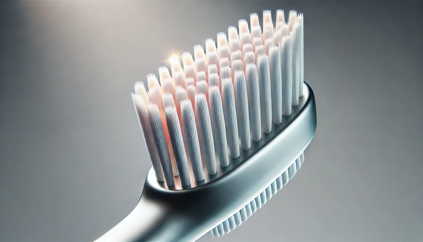 Nærbilde av effektiv tannbørste med myke børster og moderne design, ideell for fjerning av plakk. Ren og enkel bakgrunn