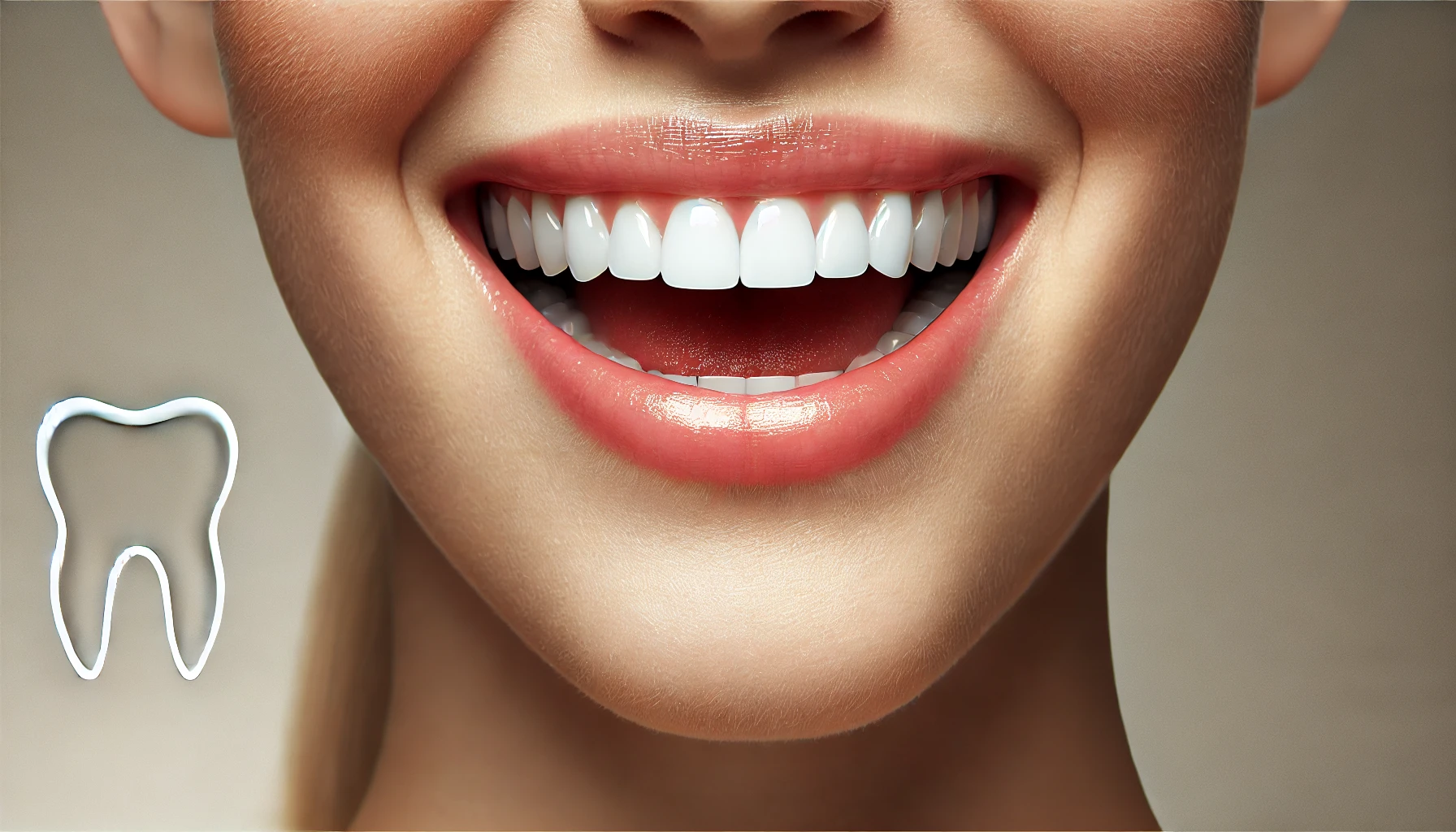 Nærbilde av en sunn menneskemunn som viser rene tenner og tannkjøtt. Medisinsk og profesjonelt utseende