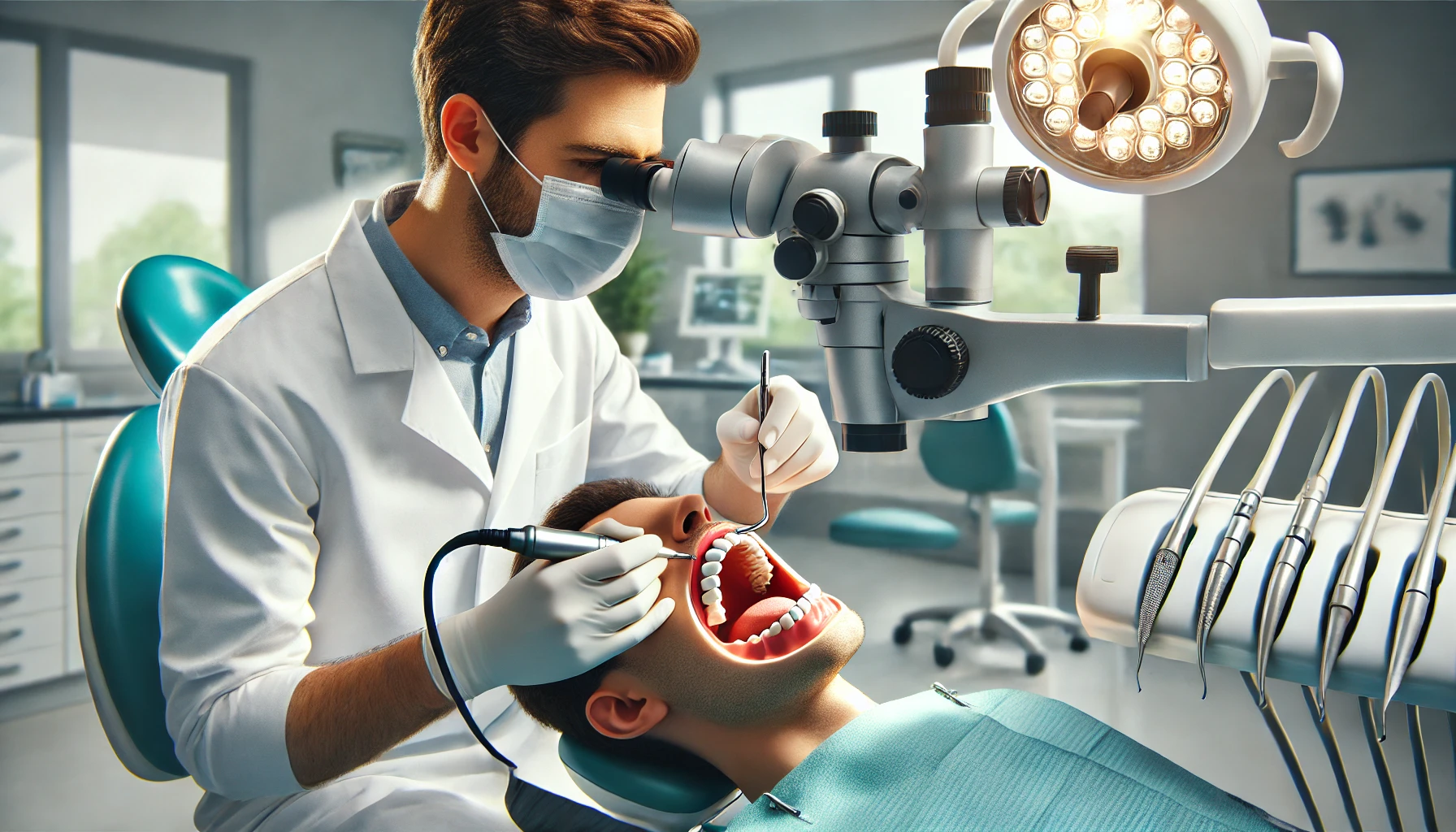 Moderne endodontisk behandling med avansert utstyr for tannbevaring."