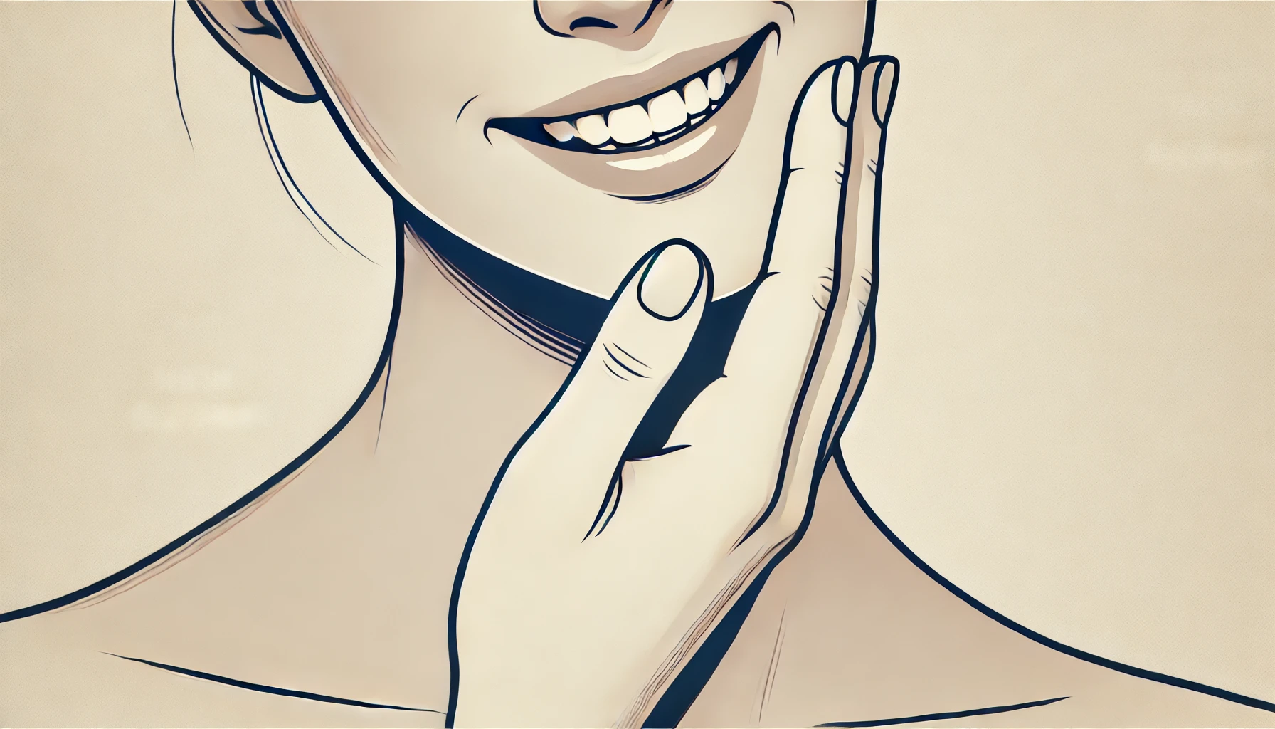 "En enkel bilde av en person som forsiktig holder kjeven, som viser konseptet tannpressing."